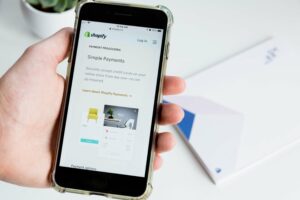 shopify app on a smartphone
